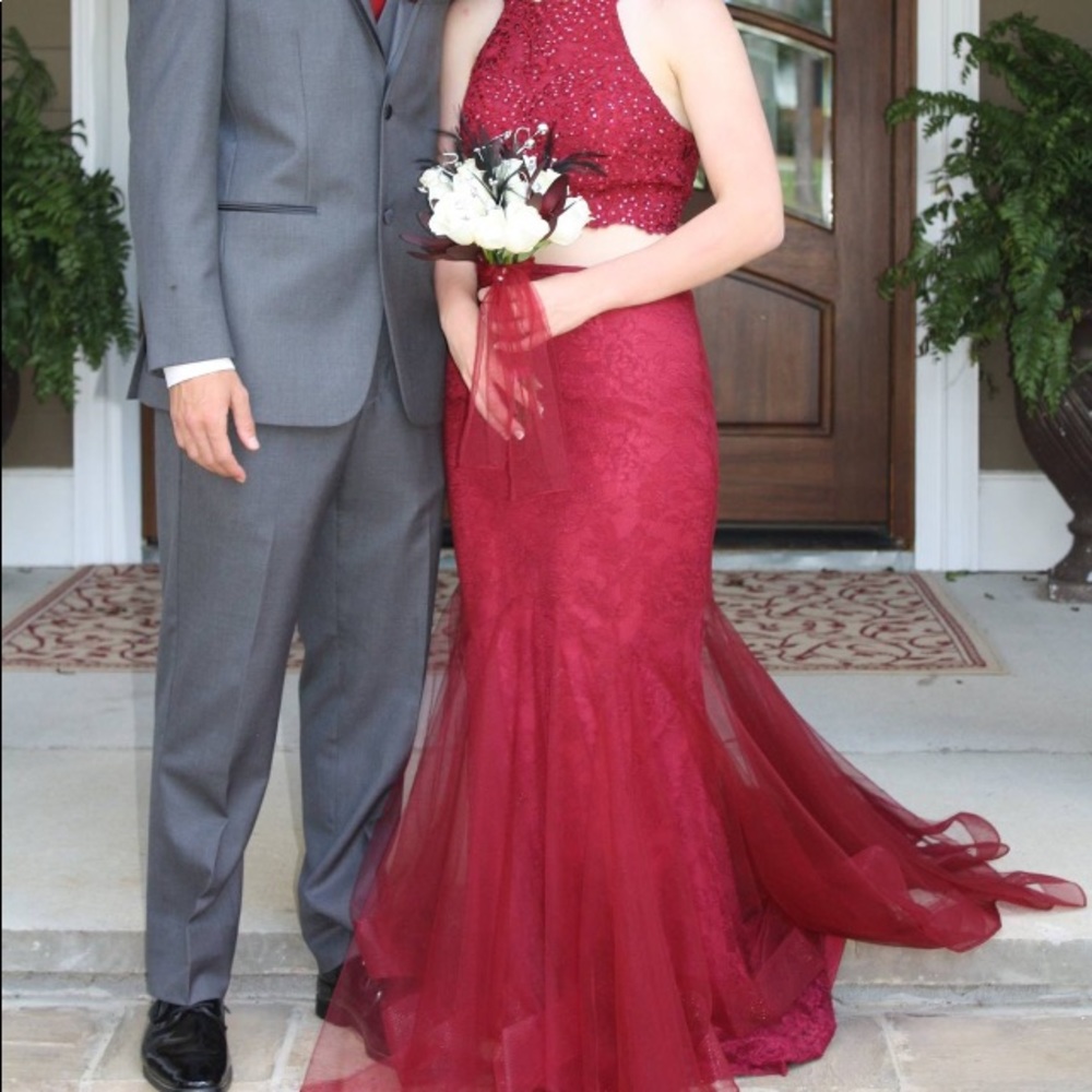 blush prom dress sz 8; the top was altered small.